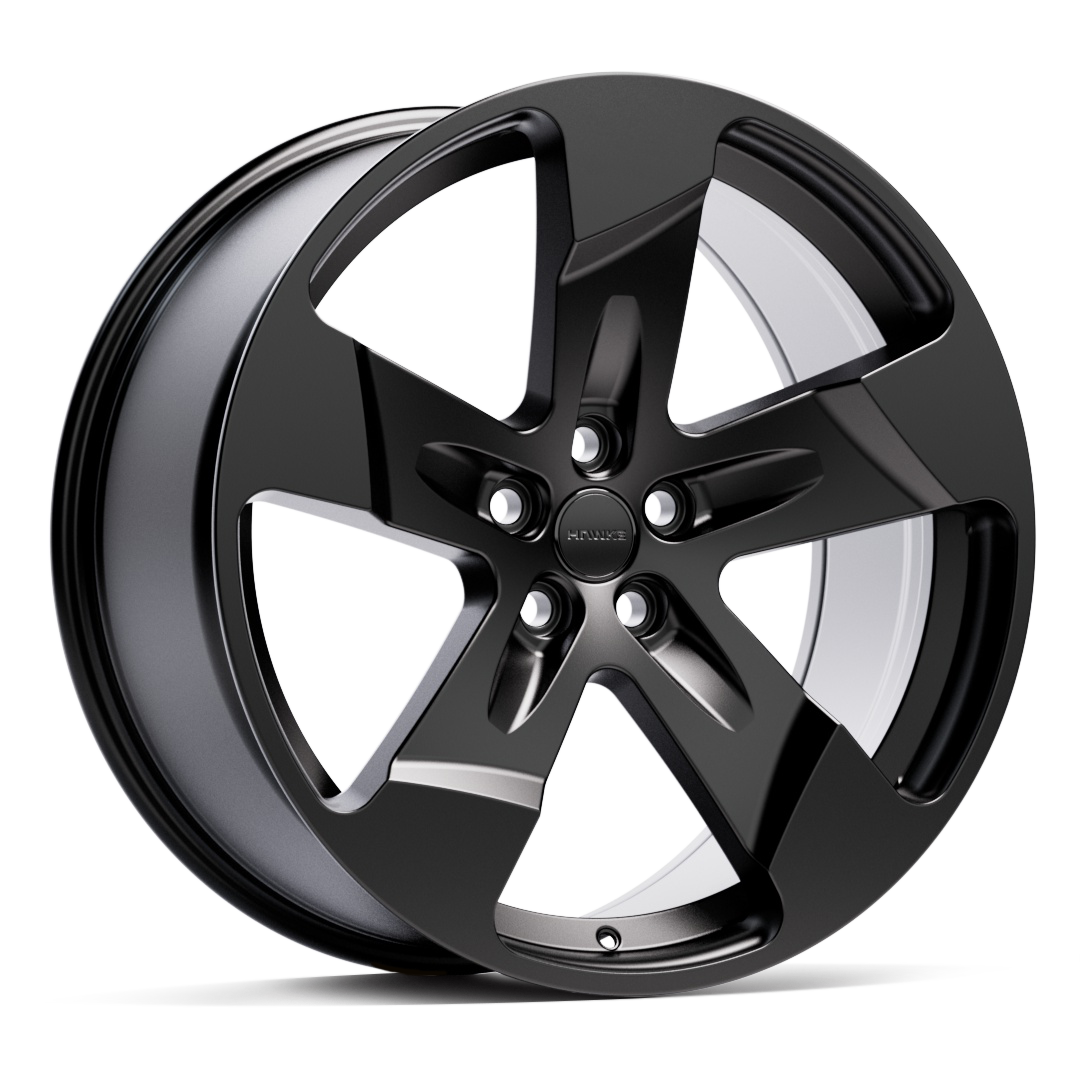 22" Hawke Five Tooth Alloy Wheel Set (4x) | Matt Black | Range Rover | 5x120 | Wider Rears