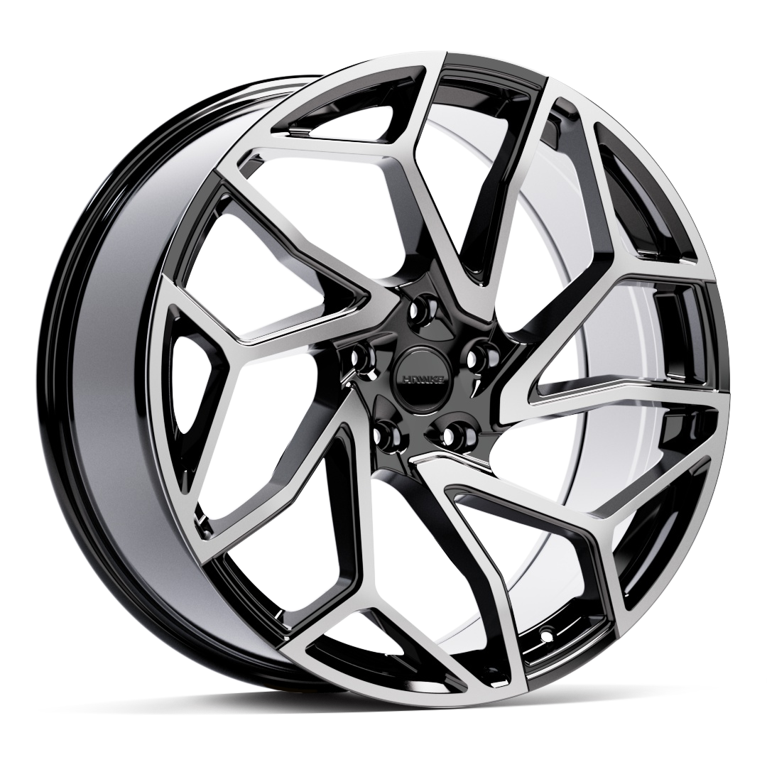 22" Hawke Khotan Alloy Wheel Set (4x) | Black Polish | Velar / Evoque | 5x108