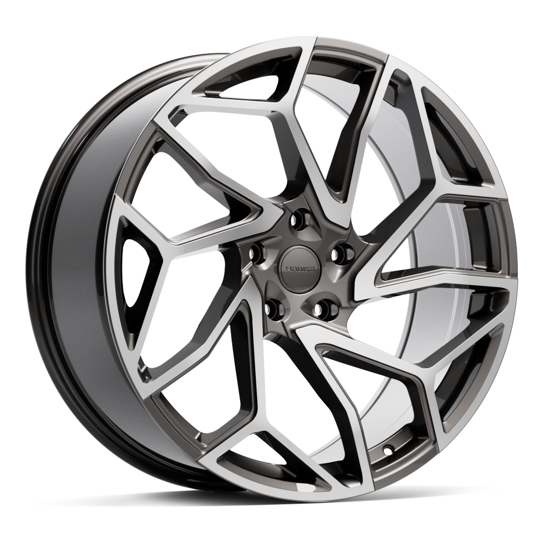 22" Hawke Khotan Alloy Wheel Set (4x) | Gunmetal Polished | Velar / Evoque | 5x108