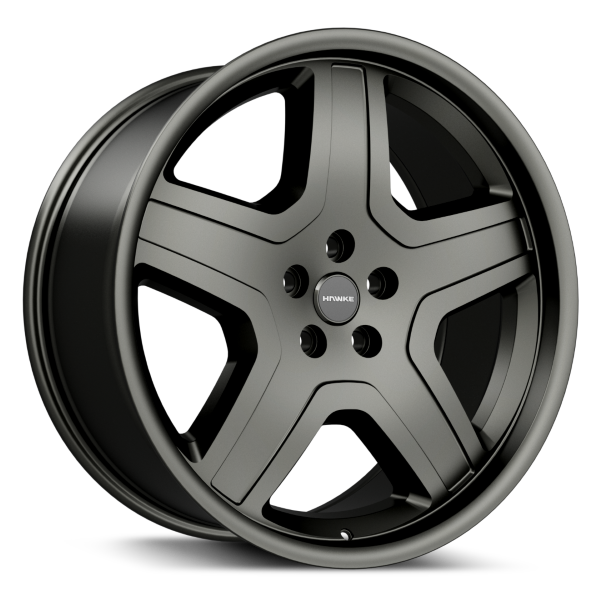 5 X 22" HAWKE AWD DEVIANT WHEELS MATT GUNMETAL (5X120)