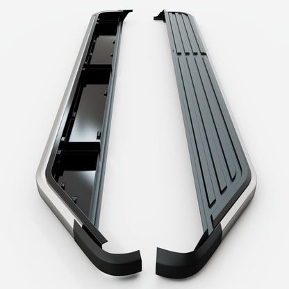 PATTERN SIDE STEPS - SILVER LAND ROVER DISCOVERY 3 & 4 (L319)