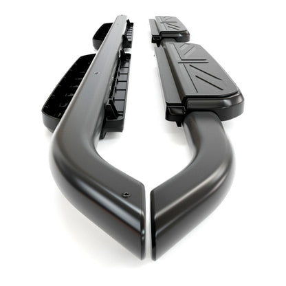 UNION JACK PATTERN SIDE STEPS - BLACK DEFENDER 110 (TWIN)