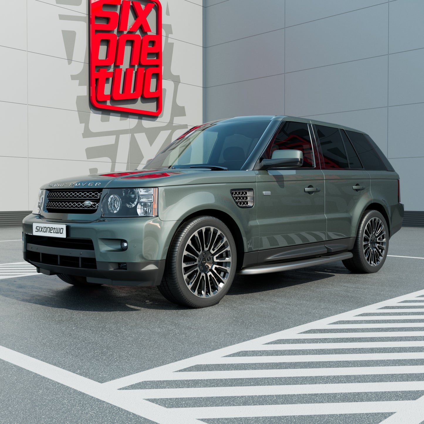 PATTERN SIDE STEPS - SILVER RANGE ROVER SPORT (L320 2005-2013)