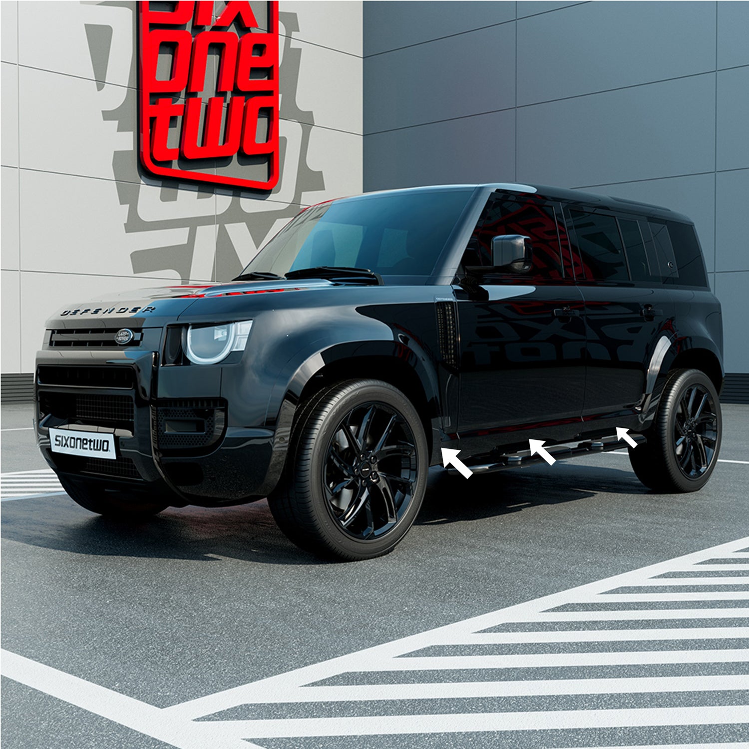 Lower Door Trim Kit in High Gloss Black for Land Rover Defender 110 L663