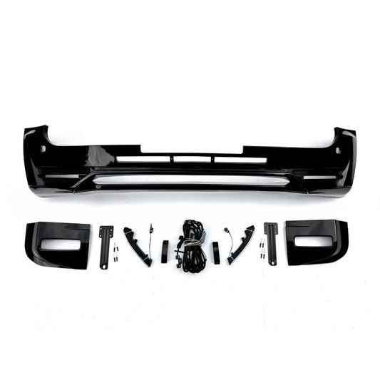 Hawke Gloss Black Front Bumper Splitter inc DRL pattern to fit Land Rover Defender L663